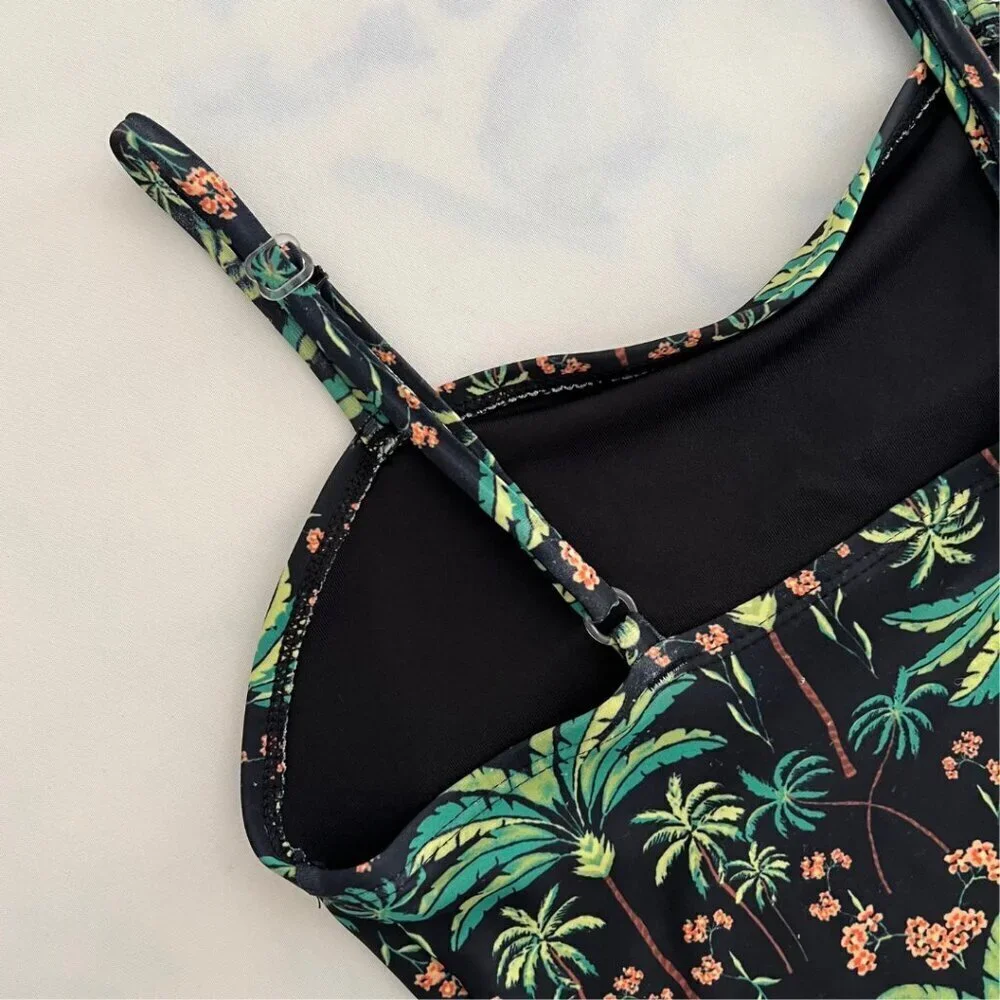 Old Navy Girls Palm Tree Bandeau Style One-Piece Swimsuit